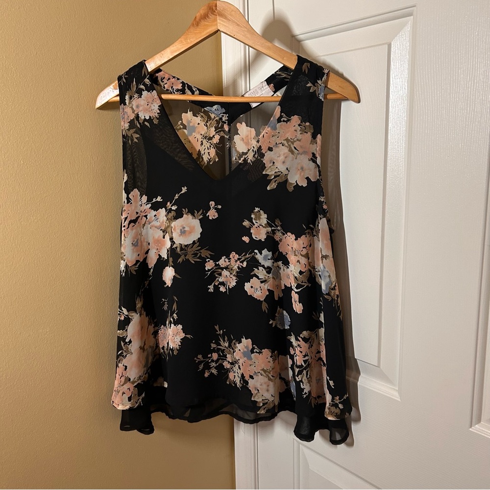 Sienna Sky Black Sheer Tank Top